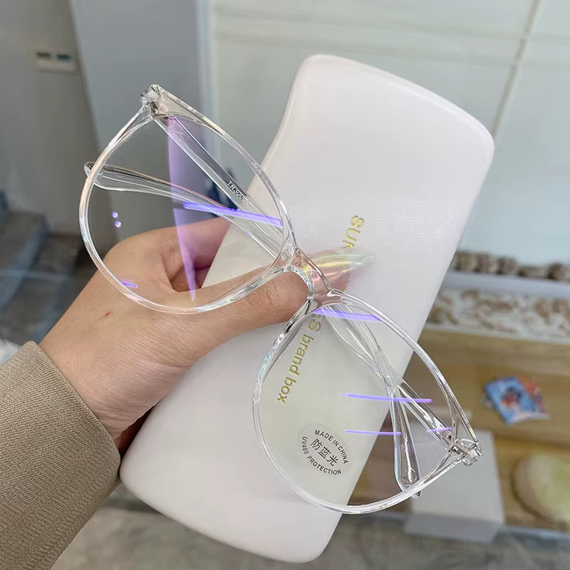 Transparent anti Blue Light Computer Glasses Frame Women Men round Blackout Glasses Optical Lenses Blue Light Blocking Glasses