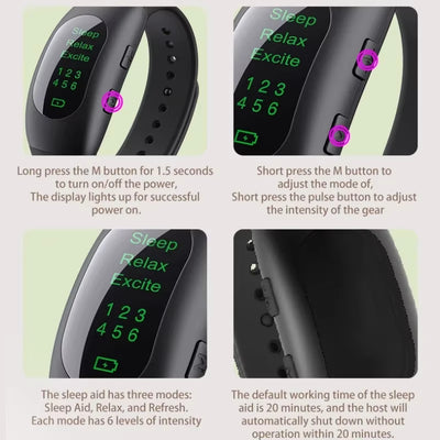 Micro-Current Intelligent Sleep Aid Stress Reduction Sleeping Apparatus Wearable Therapy Watch Sleeping Device Improve Anxiety
