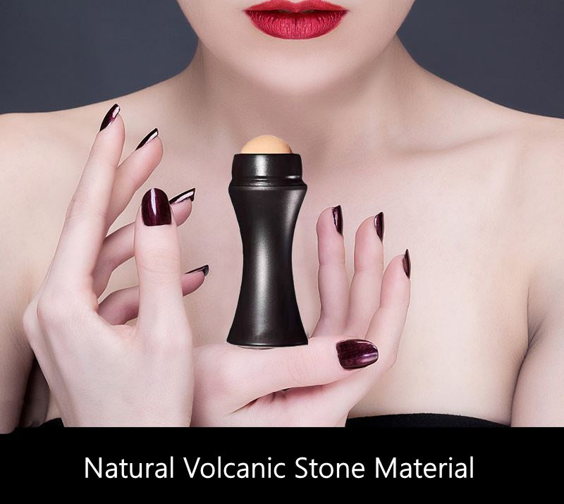 Natural Porous Volcanic Stone Oil-control Rolling Roller Makeup Face Care Tools Removable For Facial Cleaning Oil Absorption