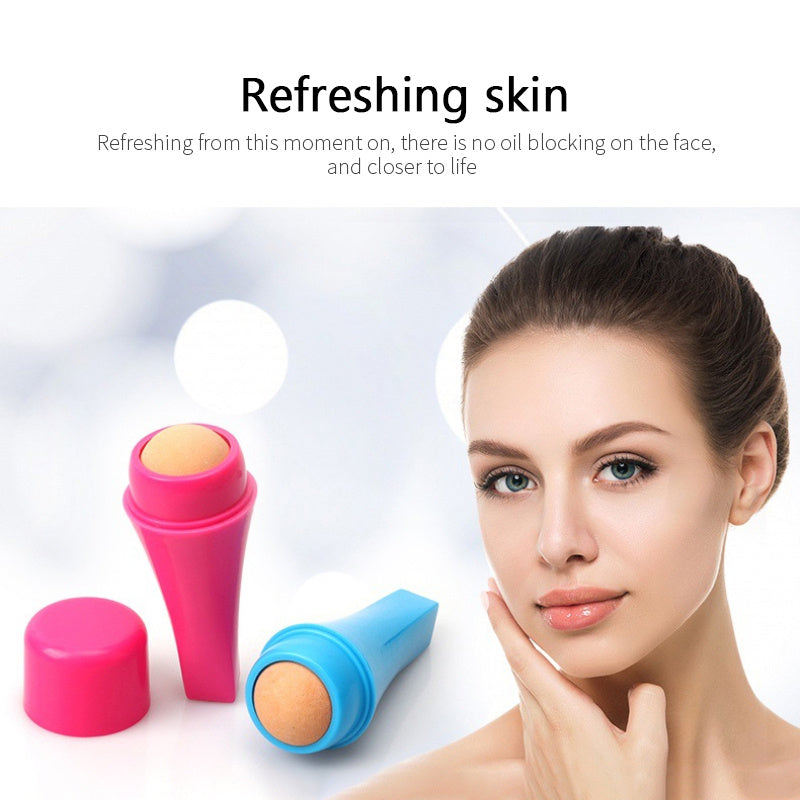 Natural Porous Volcanic Stone Oil-control Rolling Roller Makeup Face Care Tools Removable For Facial Cleaning Oil Absorption