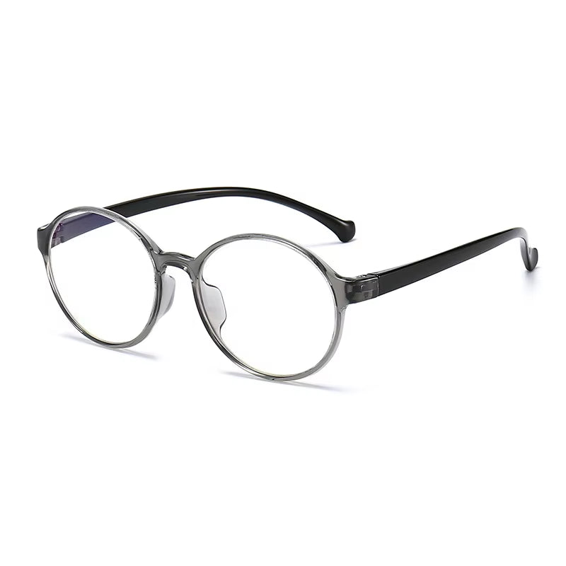 Children's Round Silicone Anti-Blue Light Glasses with Custom Myopic Prescription for Boys and Girls
