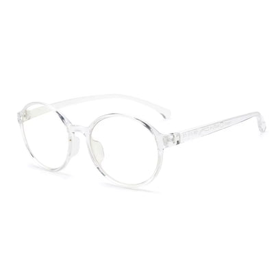 Children's Round Silicone Anti-Blue Light Glasses with Custom Myopic Prescription for Boys and Girls