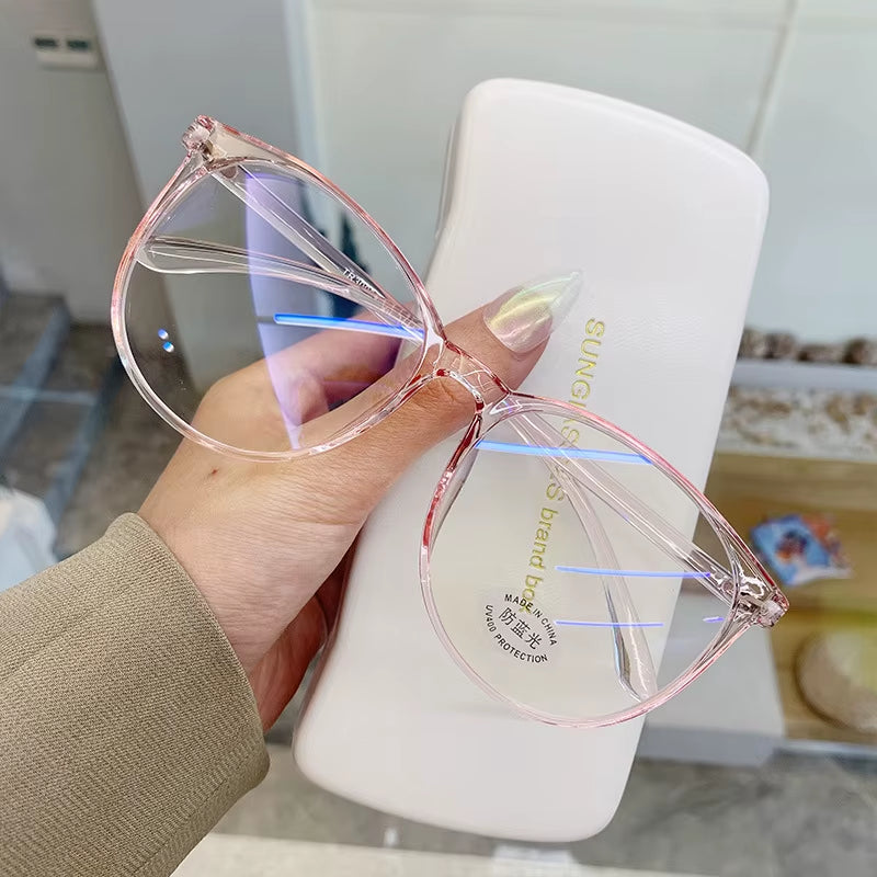 Transparent anti Blue Light Computer Glasses Frame Women Men round Blackout Glasses Optical Lenses Blue Light Blocking Glasses