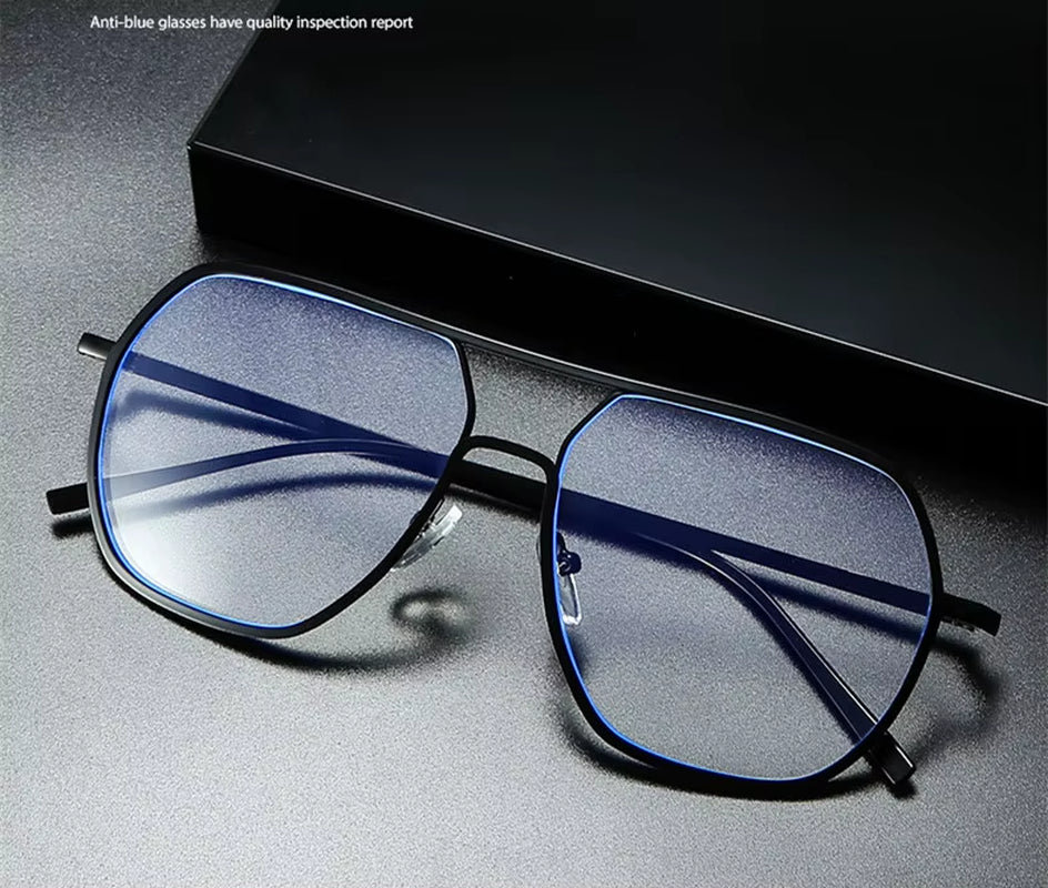 Mens anti Blue Light Glasses Oversized Glasses Frames Men Blue Light Blocking Glasses Twin Beam Reading Computer Glasses